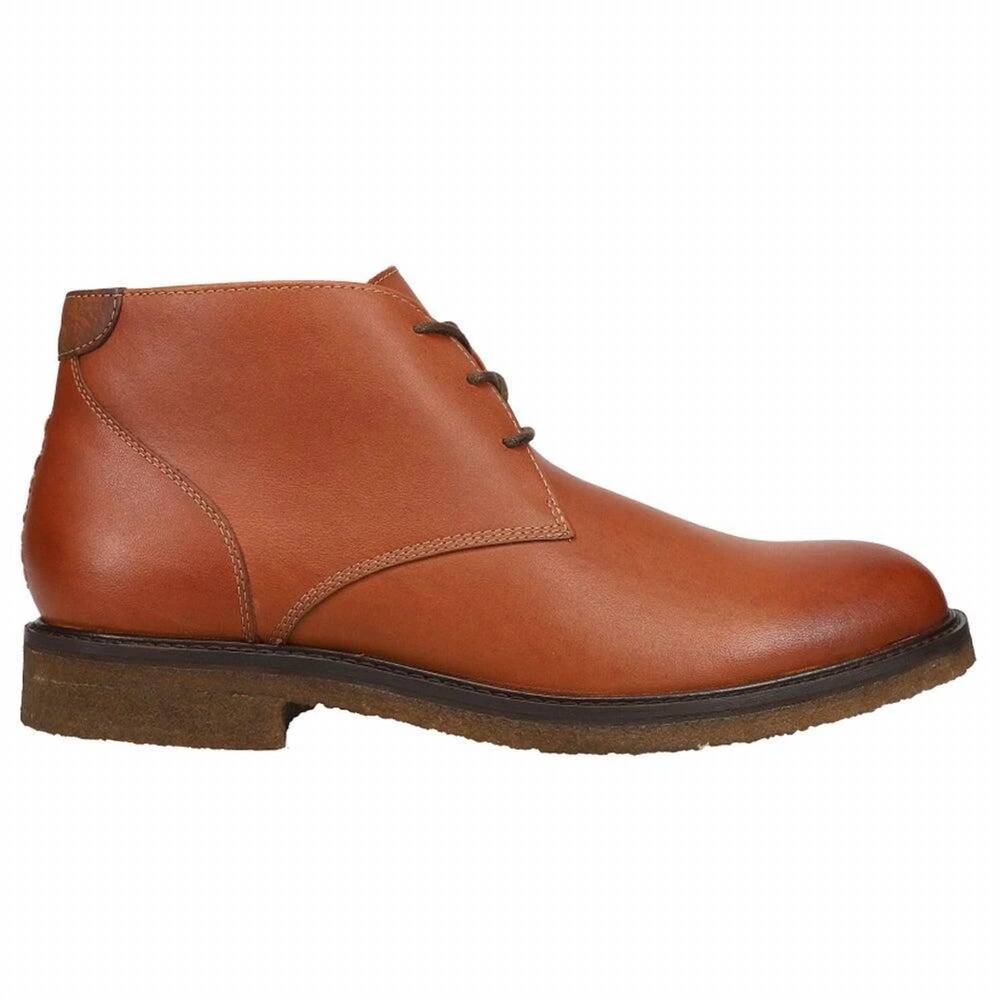 NEW JOHNSTON & MURPHY men's copeland chukka shoes in red brown oiled leather - Picture 2 of 3